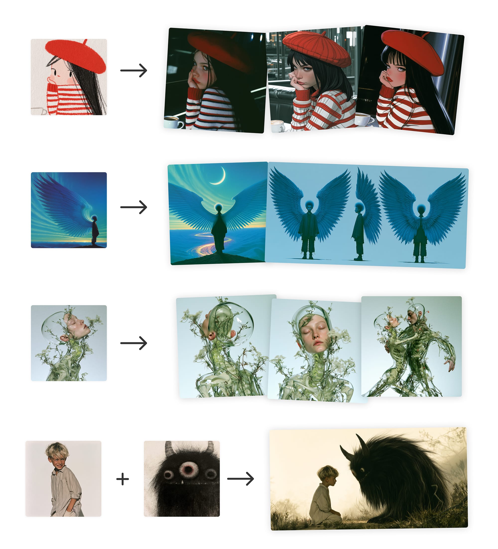 Official Midjourney graphic showing reference images on the left and V8.2 edit model results on the right